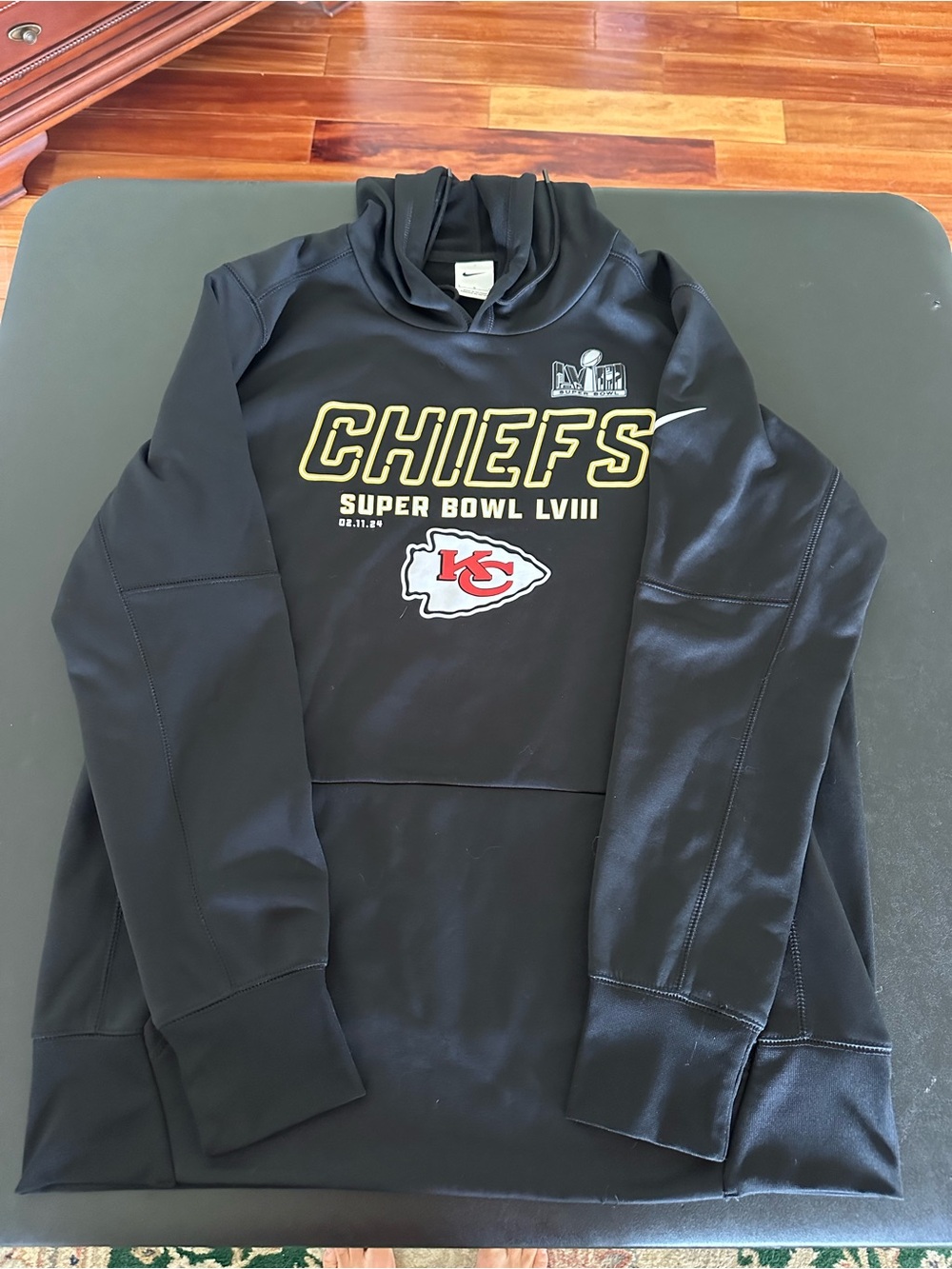 Nike Chiefs Black Super Bowl LVIII Hoodie NFL Football Men’s Large